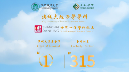 Global Rankings of Academic Subjects (GRAS): CityU Macau Economics Ranked #1 in Macau | Global Top 3...